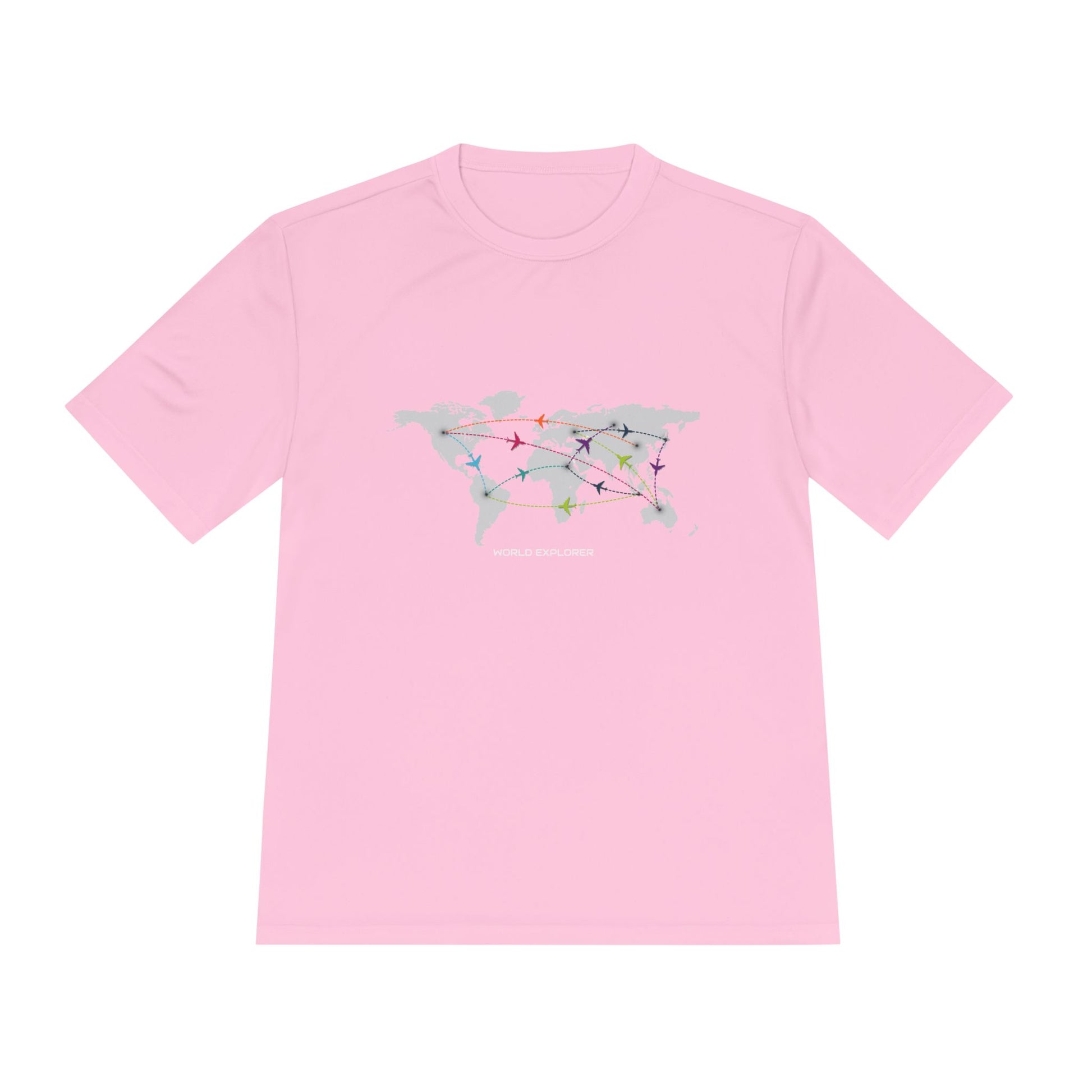 Global Connectivity Unisex Moisture Wicking Tee, Travel Shirt, Adventure T-Shirt, Fitness Top, Map Design Apparel