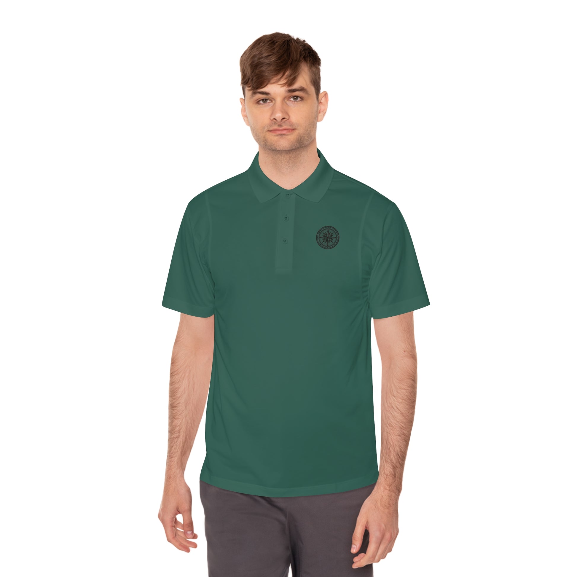 Stylish Men's Sport Polo Shirt with Compass Design, Athletic Wear, Casual Outing, Golf, Outdoor Activities, Gift for Him