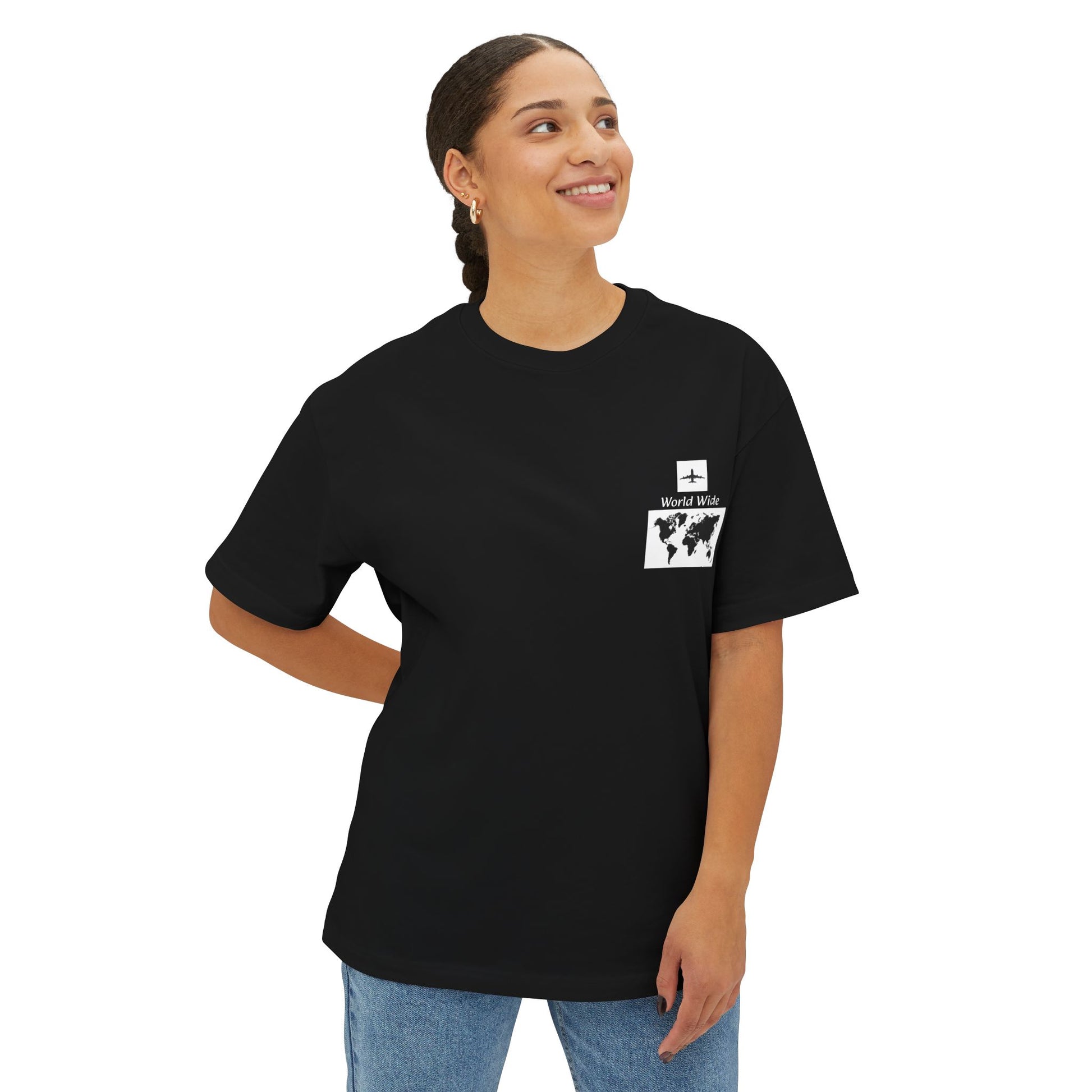 Unisex Oversized Travel Tee, Casual Wear, World Map Graphic Shirt, Gift for Travelers, Comfortable Everyday Tee