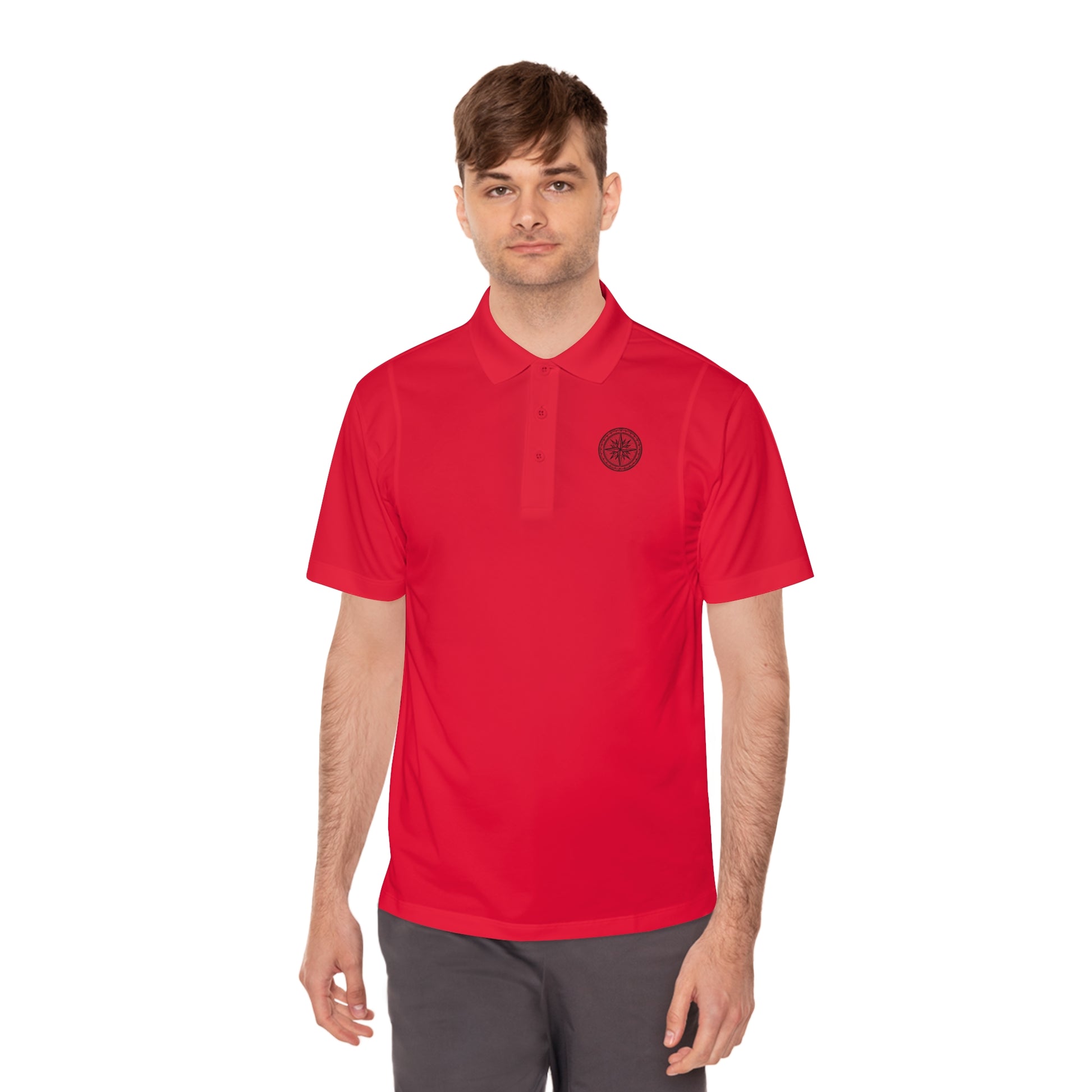 Stylish Men's Sport Polo Shirt with Compass Design, Athletic Wear, Casual Outing, Golf, Outdoor Activities, Gift for Him