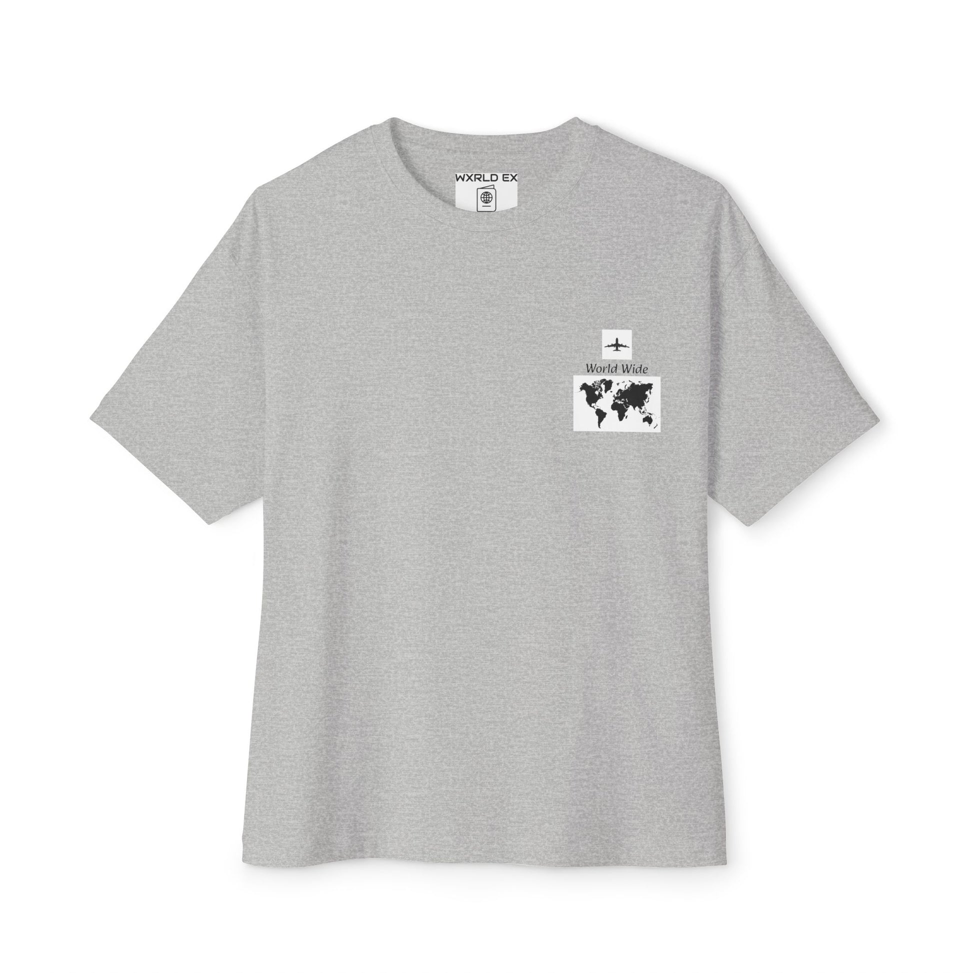 Unisex Oversized Travel Tee, Casual Wear, World Map Graphic Shirt, Gift for Travelers, Comfortable Everyday Tee
